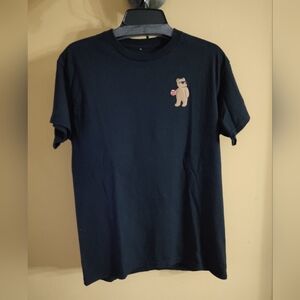 Riot Society Bear Graphic Print Pullover Short Sleeve T Shirt Black Size Medium